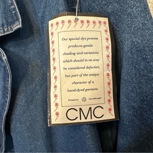 Vintage CMC Color Me Cotton 100% Cotton Denim Duster Women's Size Large - Picture 9 of 11